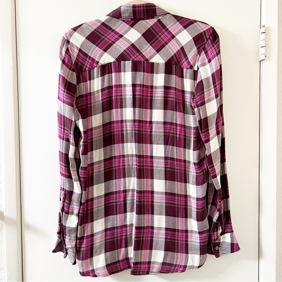 GAP Plaid Drapey Button Down Flannel Size S - Picture 2 of 4